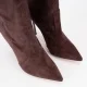 Дамски кафяви чизми с ток "Blade" Casadei — снимка 6