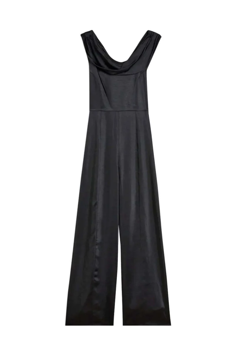 Гащеризон Dolynn Draped Neck Wide Leg Jumpsuit 271266 black