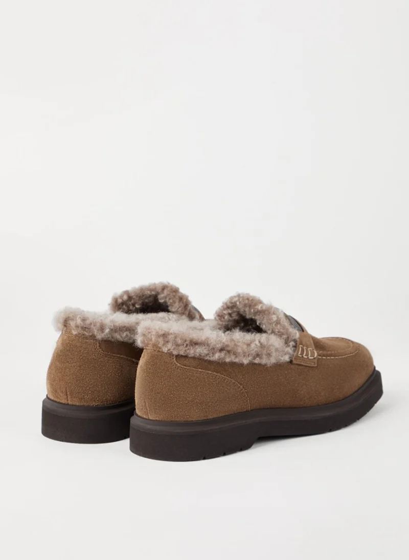 Велурени мокасини 'Penny' Brunello Cucinelli — снимка 3