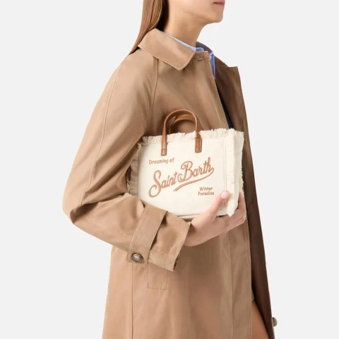 Дамска бяла чанта Mini Vanity SAINT BARTH — снимка 10