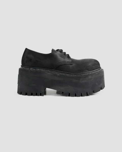 Strike Platform Lace-Ups in Black
