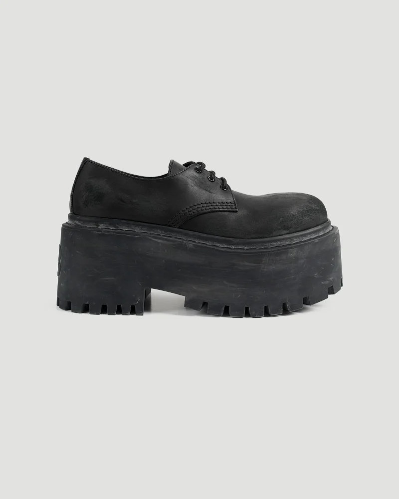 Strike Platform Lace-Ups in Black