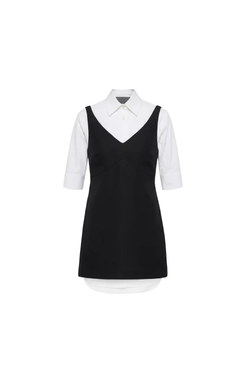 Hybrid Shirt Dress in Black