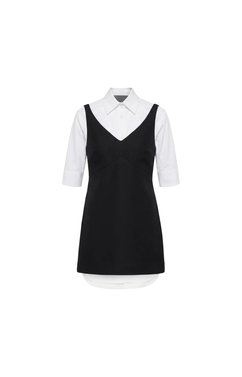 Hybrid Shirt Dress in Black