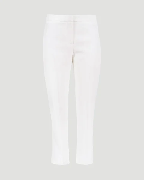 Leaf Crepe Cigarette Trouser in Light Ivory