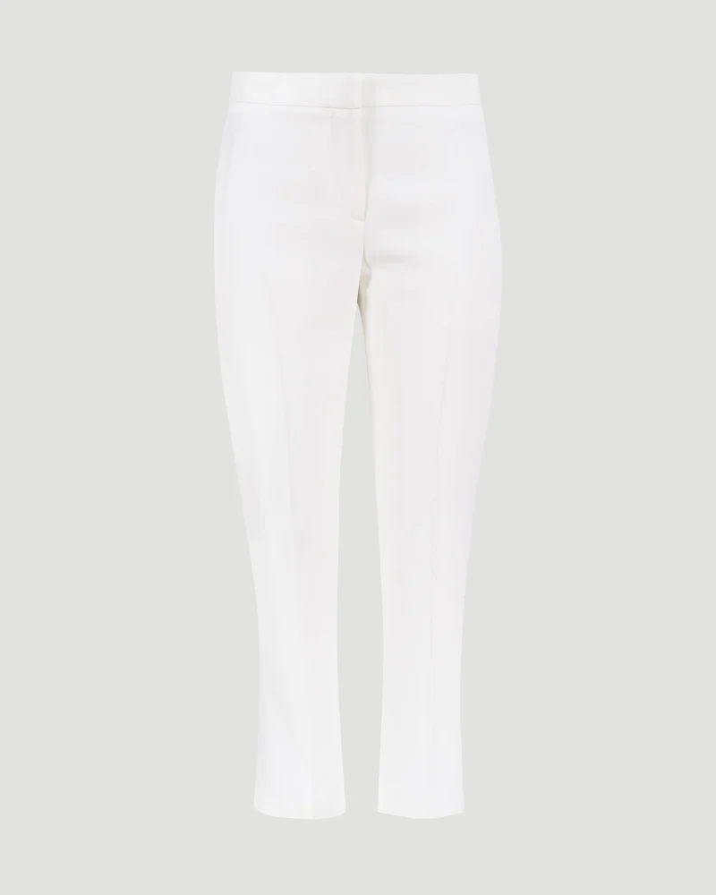 Leaf Crepe Cigarette Trouser in Light Ivory