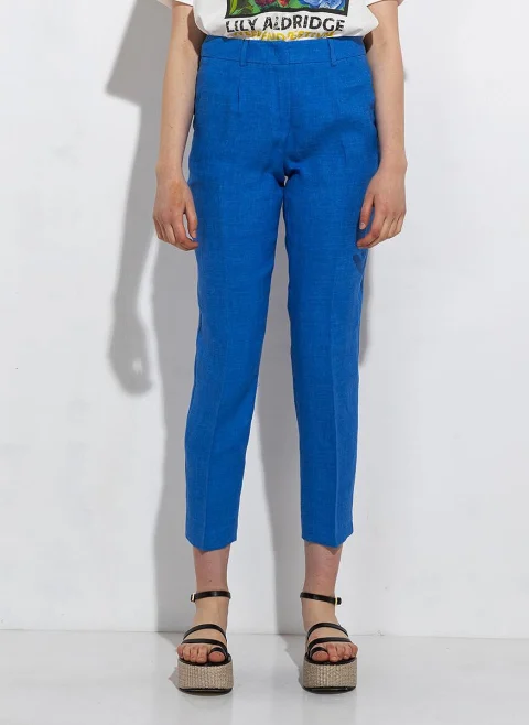 Ленен панталон Weekend Max Mara Nobile — снимка 3