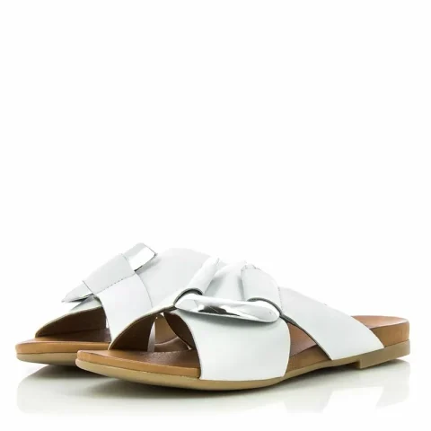 Дамски равни чехли VERANO – 030.02.1589 WHITE — снимка 3