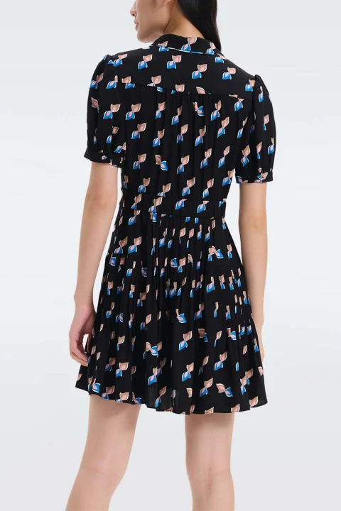 Dress DVF Darius Dress DVFDS1R044TSGBK twisted geo black — снимка 2
