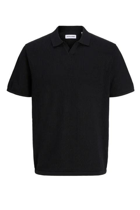 Polo Jjejerry Knit Split Neck Ss 12293340 C-N10 black