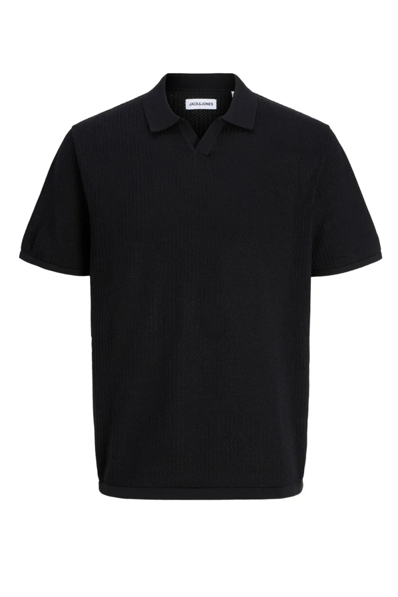 Polo Jjejerry Knit Split Neck Ss 12293340 C-N10 black