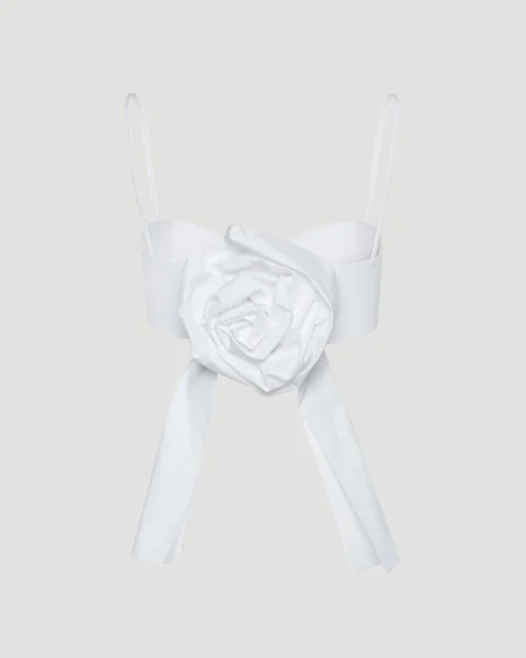 Rose Sweetheart Bra Top in White — снимка 2