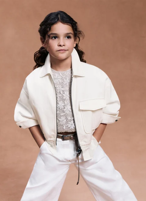 Панталон от деним Brunello Cucinelli Kids 4-6 — снимка 5