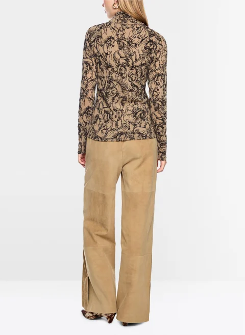 Блуза с кадифен принт Marc Cain Collections — снимка 3