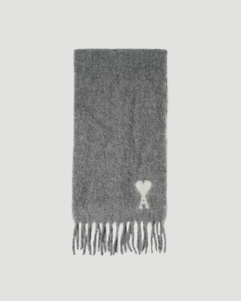 Grey Alpaca Ami de Coeur Scarf