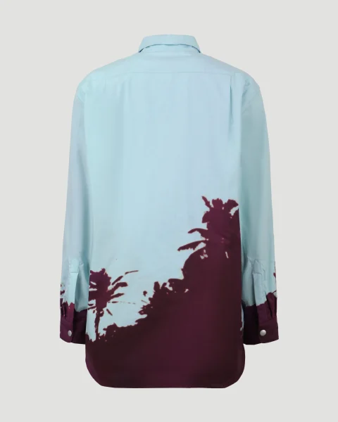 Palm Tree Printed Shirt in Purple — снимка 2