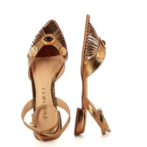 Дамски Равни Сандали FERRUCCI – 2520705 CRISTAL BRONZE — снимка 3