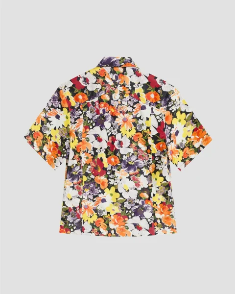 Floral Printed Leather Shirt — снимка 2
