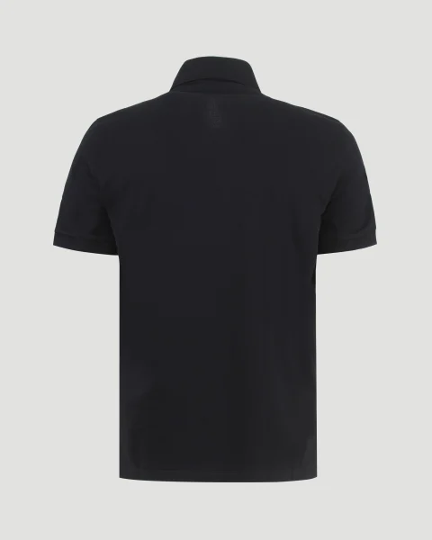 Cotton Polo Shirt in Black — снимка 3