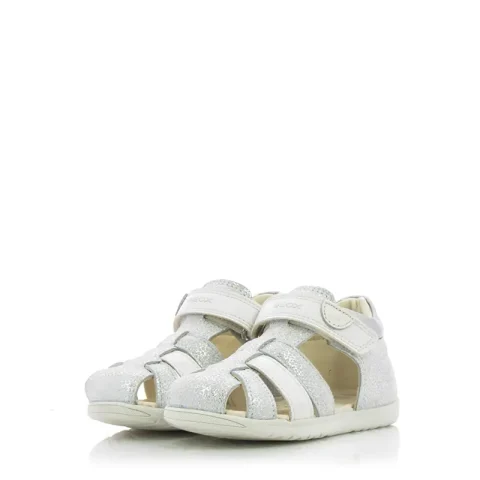 Сникърс Момичета GEOX – B254WB C0626 B SANDAL MACCHIA GIR OFF WHI/SIL — снимка 3