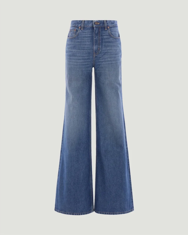 High-Rise Flare Jeans in Denim