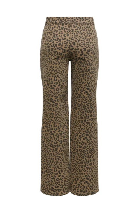 Панталон Onlmadison Hw Wide Animal 15355777 18-1018 TCX otter — снимка 2