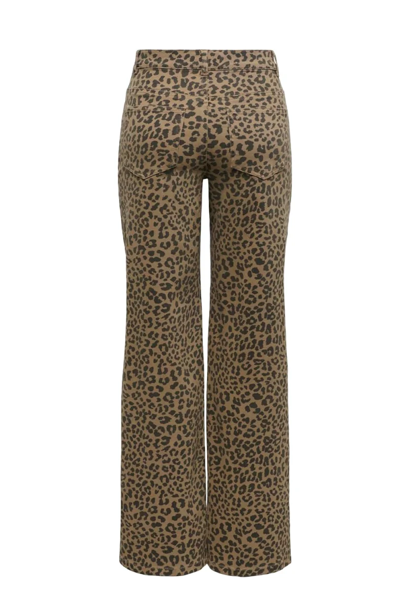 Панталон Onlmadison Hw Wide Animal 15355777 18-1018 TCX otter — снимка 2
