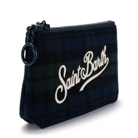 Чантичка синьо каре Aline mini SAINT BARTH — снимка 5