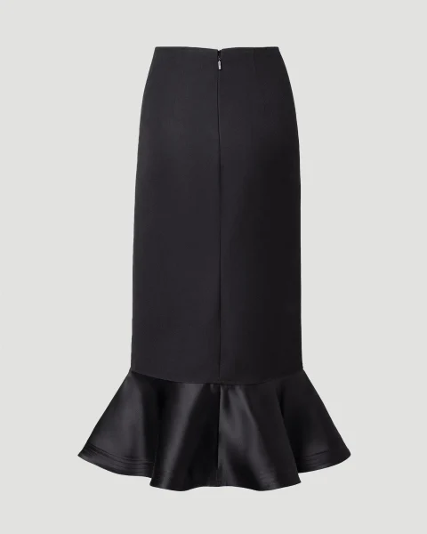 Grain de Poudre Wool Skirt in Black — снимка 3