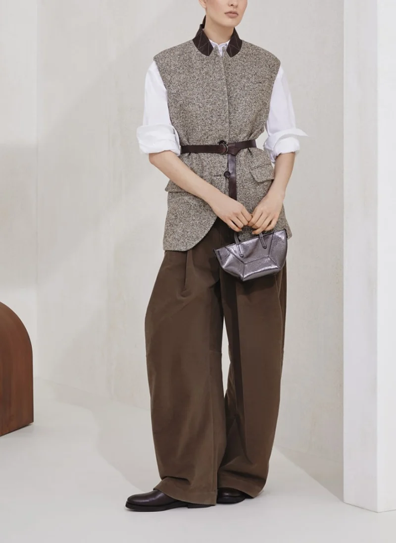 Панталон с басти 'Barrel' Brunello Cucinelli — снимка 4