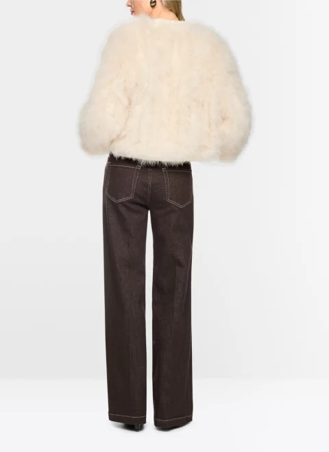 Късо яке с пера Marc Cain Collections — снимка 3
