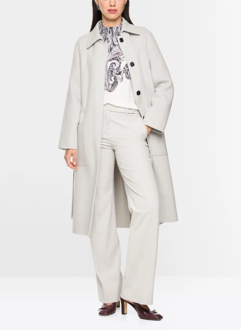Палто от вълна с кожени детайли Marc Cain Collections — снимка 12