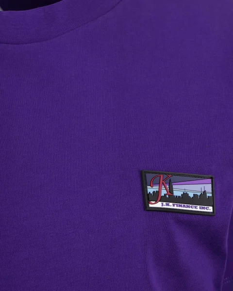 Cotton T-Shirt in Purple — снимка 2