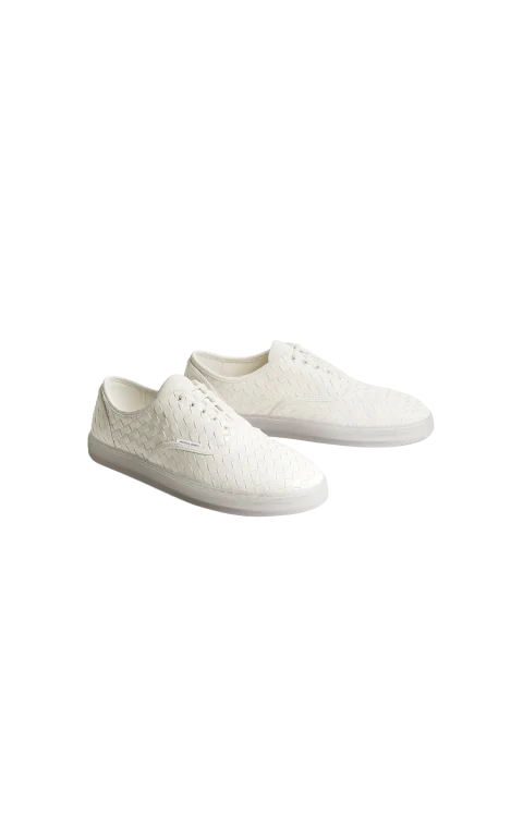 White Intrecciato Sneakers — снимка 2