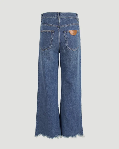 Cropped Wide-Leg Jeans — снимка 4
