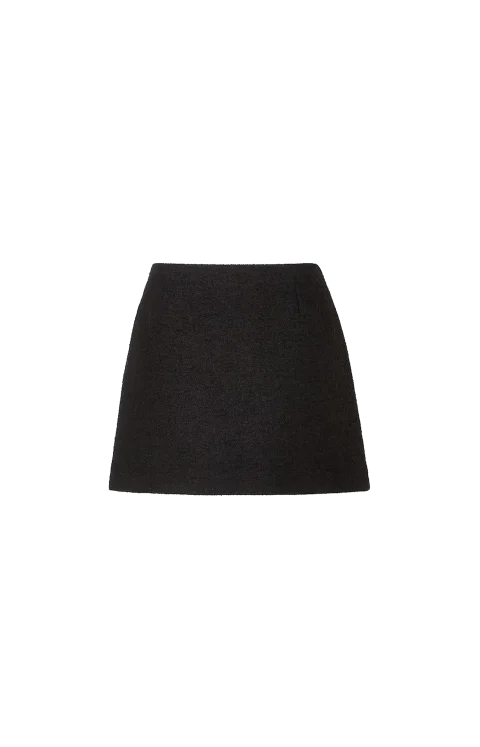 Wool Bouclé Skirt in Black
