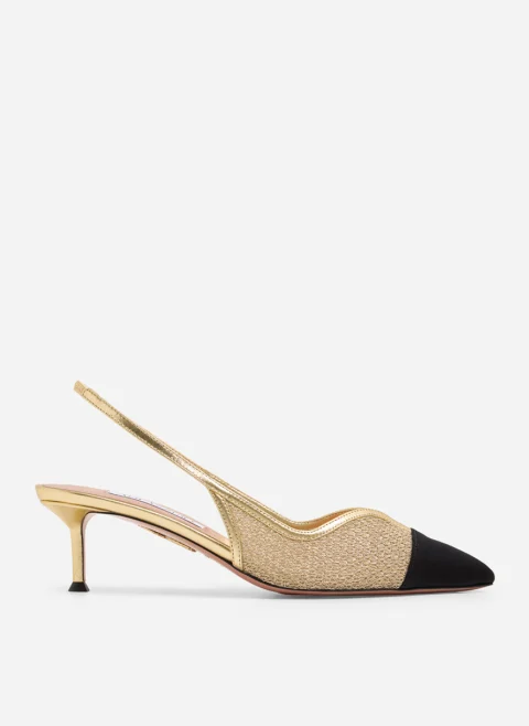 Обувки на ток с метален ефект 'Gia' Aquazzura