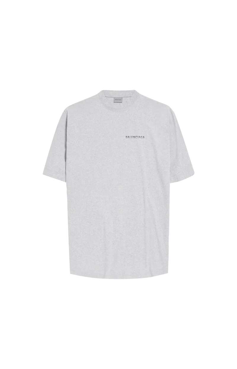Logo Back Gradient Oversized T-Shirt in Light Heather Grey