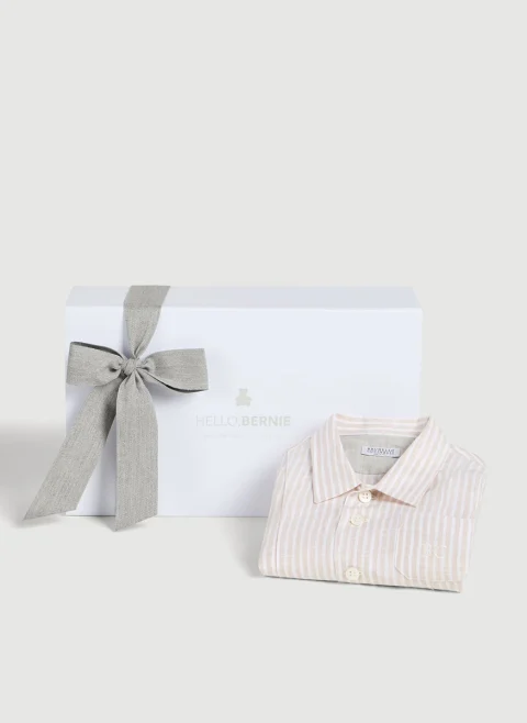 Раирана риза от лен Brunello Cucinelli Kids 12-18M — снимка 4
