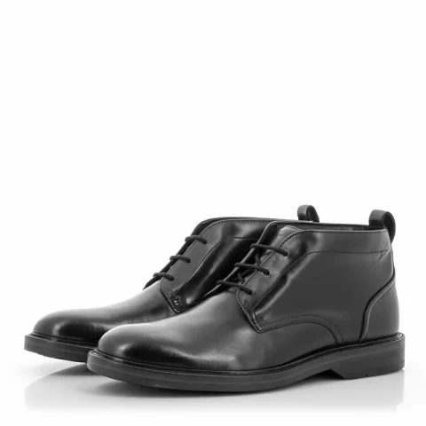 Мъжки Ежедневни Боти CLARKS – 26179683 ALDWIN CHUKKA BLACK LEATHER — снимка 3