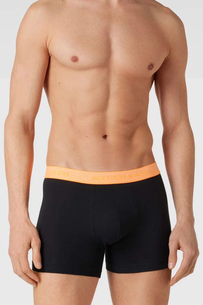 Бельо (Pack of 3) Men Base Herringbone Boxer 3P 701222705 SCU009 anthra/black/orange — снимка 2