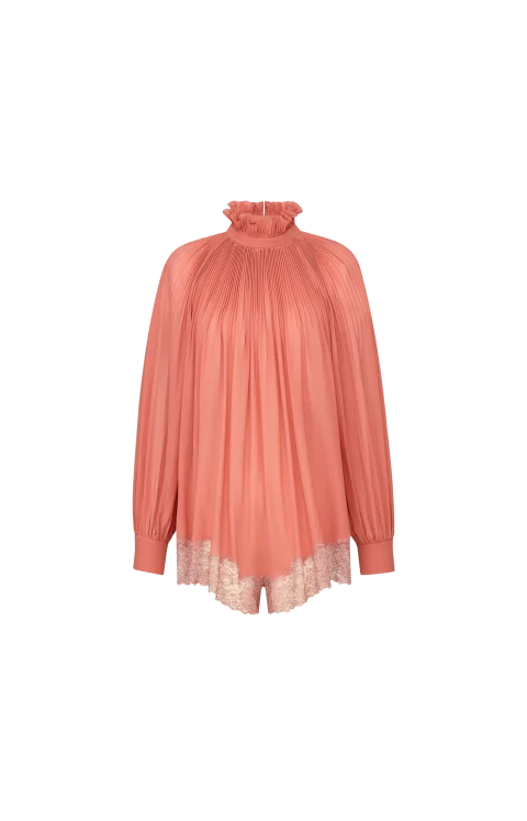 Lavallière Romper in Terracotta Clair Silk — снимка 5