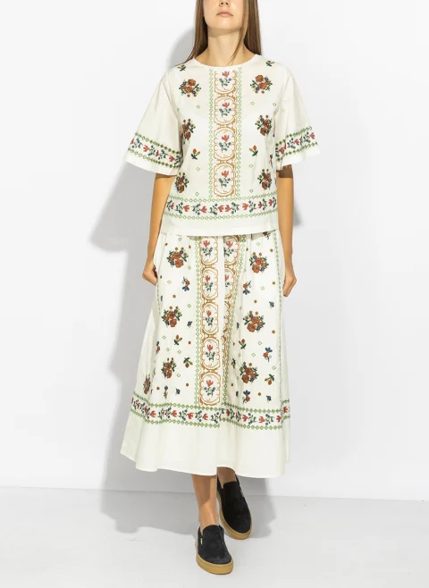 Пола с бродерия Weekend Max Mara Wkdfalla — снимка 2