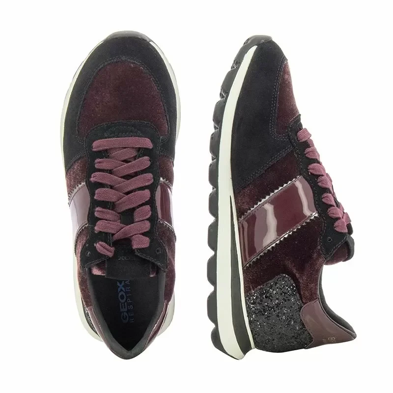 Дамски Сникърс GEOX – D26F4A D SPHERICA VSERIES WINE/BLACK — снимка 5