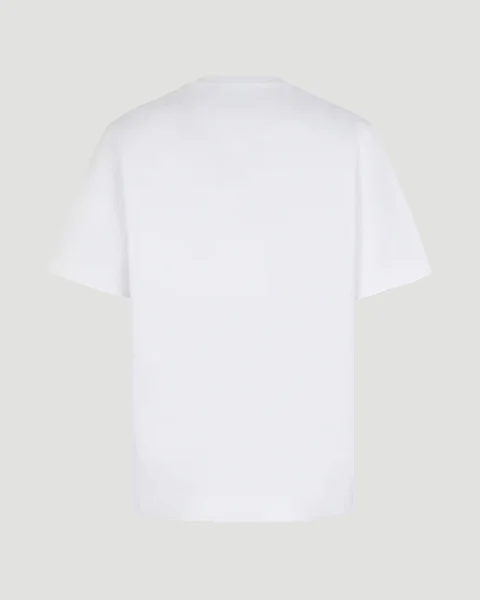Oversized Cotton T-Shirt in White — снимка 2