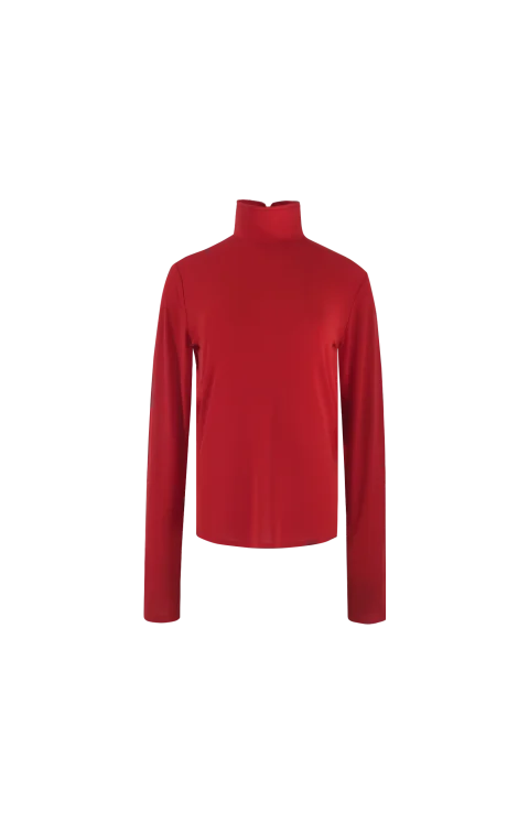 Juman Turtleneck Top in Red