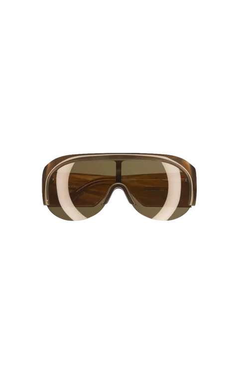 Half Bombé Sunglasses in Dark Khaki Tortoiseshell
