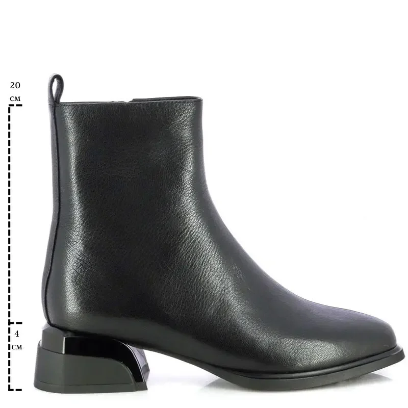 Дамски Боти На Ток CARLO FABIANI – 26366006 BLACK LEATHER — снимка 6