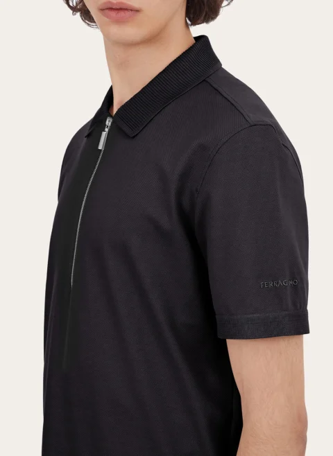 Полошърт с бродерия Ferragamo — снимка 3