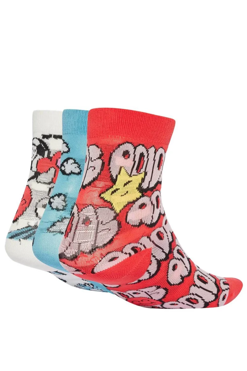 Детски Чорапи (Pack of 3) Lk F 3Pp Selure/Preblu/Owhite JH3421 semi lucid red — снимка 2